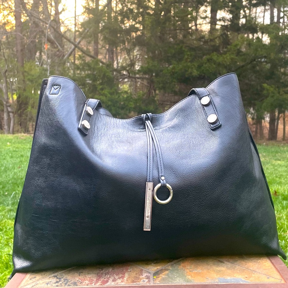 Calvin Klein Large Reversible VEGAN Tassel Tote Bag 13x13
